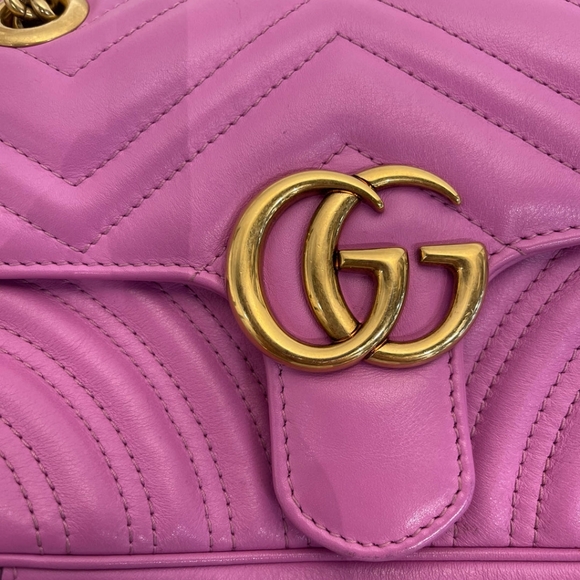 GUCCI/Cross Body Bag/Leather/PNK/Small GG Marmont Matelasse - Picture 6 of 15